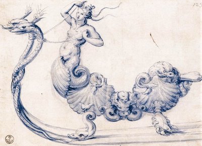 Sketch for a Sleigh with Figures of Sirens by Giuseppe Arcimboldo